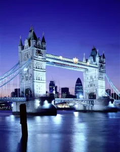 Explore England - Iconic Landmarks and Places to Visit: Tower Bridge Print, London at Night