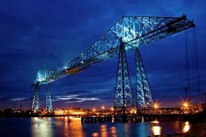 Print of the Tees Transporter Bridge at night