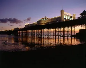 Victorian Architecture - Buildings, Streets and Landmarks: The Palace Pier Print at Sunset