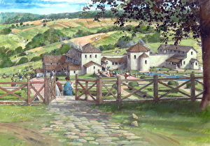 Heritage/reconstructing past romans illustrations/great witcombe roman villa n080253 Heritage/reconstructing past romans illustrations/great witcombe roman villa n080253