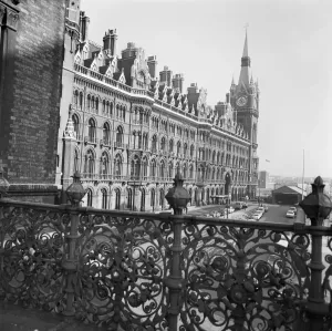 Victorian Architecture - Buildings, Streets and Landmarks: St Pancras Station Print, Elevated View