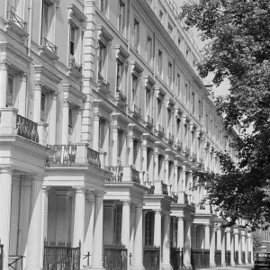 Victorian Architecture - Buildings, Streets and Landmarks: Print of a Neo-Classical Terraced House Row