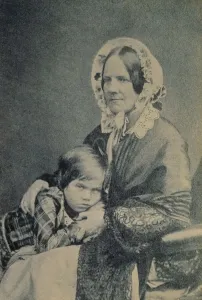 The Victorian Age Prints: Emma Darwin and son Leonard Print, c1854