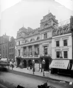 Victorian Architecture - Buildings, Streets and Landmarks: Print of the Oxford Music Hall on Oxford Street, London