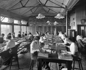 Iconic Photographers of England - Historic Image Collections: Print of a Comptometer Room Interior, 1914