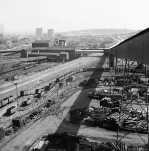 Prints of A500, City of Stoke-on-Trent. A stretch of the Potteries D Road on the A500 passing through an industrial landscape near Stoke-on-Trent Engineering And Construction Prints: Print of A500 dual carriageway under construction near Stoke-on-Trent