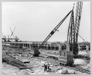 Prints of Ford Motor Company Works, Thames Foundry, Dagenham, Havering, Greater London Engineering And Construction Prints: Thames Foundry Print: South-East End Under Construction