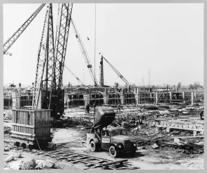 Prints of Ford Motor Company Works, Thames Foundry, Dagenham, Havering, Greater London Engineering And Construction Prints: Thames Foundry Print: Dagenham Works Construction