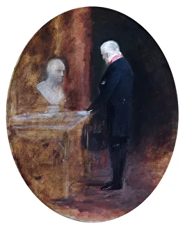 Leslie - Duke of Wellington looking at bust of Napoleon N070535 Leslie - Duke of Wellington looking at bust of Napoleon N070535