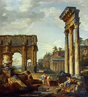 Panini - Roman Landscape with the Arch of Constantine J920081 Panini - Roman Landscape with the Arch of Constantine J920081