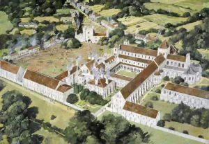 Battle Of Hastings Prints: Battle Abbey Aerial Reconstruction Print