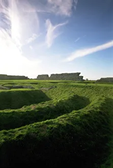 Heritage/roman britain roman forts/richborough triple ditches k960845 Heritage/roman britain roman forts/richborough triple ditches k960845