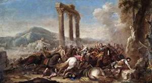 Rosa - Battle Scene with Classical Colonnade N070555 Rosa - Battle Scene with Classical Colonnade N070555
