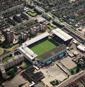 Upton Park Print: Aerial view of the Boleyn Ground stadium