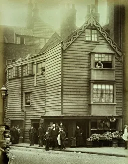Timber boarded house, City of London 1884 BL05123 Timber boarded house, City of London 1884 BL05123