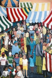 Bristol Prints: Market scene mural print, Bristol