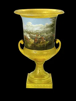 Urn showing Duke of Wellington at the Battle of Waterloo N080953 Urn showing Duke of Wellington at the Battle of Waterloo N080953