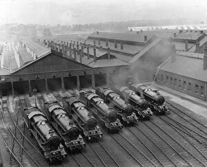 Images Dated 22nd January 2009: 7 King Class Locomotives at Swindon Shed, 1930