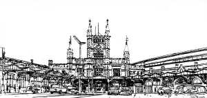 Bristol Temple Meads Station Prints: Bristol Temple Meads Sketch by Ken Howard