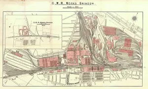 Swindon Works Map Print 1940