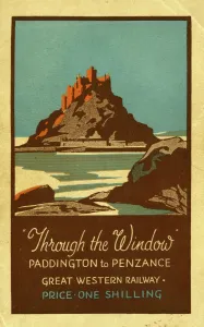 Prints of The GWR tourist guide, Through the Window, was first published in 1924. The guide was a travel companion for passengers on trains between London Paddington and Penzance, Birkenhead and Killarny Artwork And Documents Prints: 1927 GWR Print of Through the Window, Paddington to Penzance