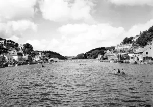 Cornwall Railway History Prints: Looe Harbour and Bridge, Cornwall, August 1951