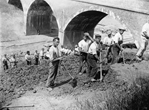 Navvies landscaping a cutting, c1880s Navvies landscaping a cutting, c1880s