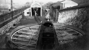 Print of Turntable at Ilfracombe Engine Shed, 1950s