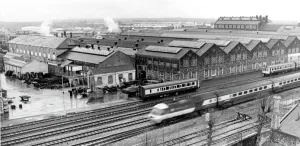Print of Swindon Works, 1982 with Intercity Train