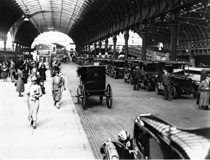 Taxi Rank at Paddington Station, 1934 Taxi Rank at Paddington Station, 1934