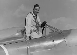 Alex Henshaw in the cockpit of a Spitfire Alex Henshaw in the cockpit of a Spitfire