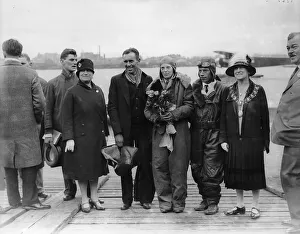 Amelia Earhart at Southampton in 1928 with Stultz and Gordon Amelia Earhart at Southampton in 1928 with Stultz and Gordon