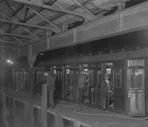 Carriage cleaning, Wimbledon Park 1926 Carriage cleaning, Wimbledon Park 1926