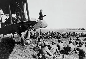 The Chaplain preaching at No. 2 Aeroplane Supply Depot, RAF Bahot, France, September 1918 The Chaplain preaching at No. 2 Aeroplane Supply Depot, RAF Bahot, France, September 1918