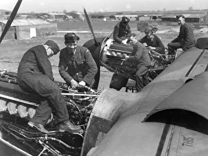 Engine fitters at work, RAF Bottesford 1942 Engine fitters at work, RAF Bottesford 1942