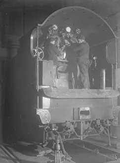 Foot plate repairs to King Arthur engine, 1926 Foot plate repairs to King Arthur engine, 1926