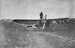 Louis Bleriot in his Bleriot XI starting his cross channel flight, 1909 Louis Bleriot in his Bleriot XI starting his cross channel flight, 1909