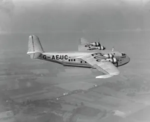 Short C- Class flying boat G-AEUC in flight, 1937 Short C- Class flying boat G-AEUC in flight, 1937