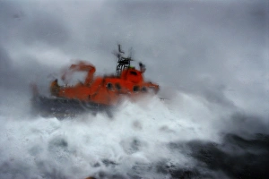 Buckie Severn Class All Weather Lifeboat William Blannin in roug Buckie Severn Class All Weather Lifeboat William Blannin in roug