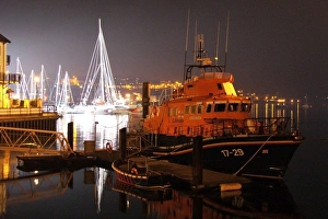 Falmouth severn class lifeboat Richard Cox Scott at night Falmouth severn class lifeboat Richard Cox Scott at night