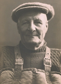 Henry Blogg, coxswain of Cromer lifeboat in jersey, cap and Kapo Henry Blogg, coxswain of Cromer lifeboat in jersey, cap and Kapo