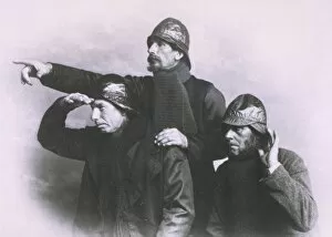 RNLI Collection: Three heroes of the Goodwin Sands in oilskins, sou westers and w