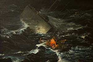 Painting of the Bonita service by the St Peter Port lifeboat Painting of the Bonita service by the St Peter Port lifeboat