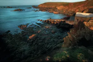 The Lizard Cornwall Print - Aerial View of Cliffs and Sea