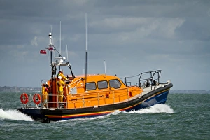 Prototype FCB2 Shannon class lifeboat in Poole Bay during the Shannon media day facility Prototype FCB2 Shannon class lifeboat in Poole Bay during the Shannon media day facility