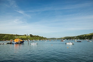 Relief Tamar class lifeboat victor Freeman 16-13 moored on station at Salcombe Relief Tamar class lifeboat victor Freeman 16-13 moored on station at Salcombe