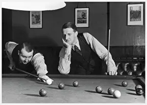 Snooker Prints: 1930s Snooker Game Print