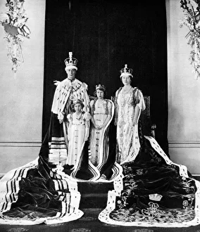 1937 Coronation: the Royal Family in their robes 1937 Coronation: the Royal Family in their robes