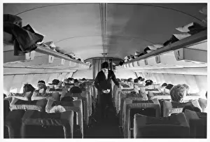 Vintage Airliner Interior Prints: 727 Passengers-Lufthansa