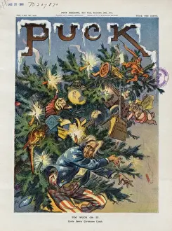 Uncle Sam's Christmas Tree Print, 1911